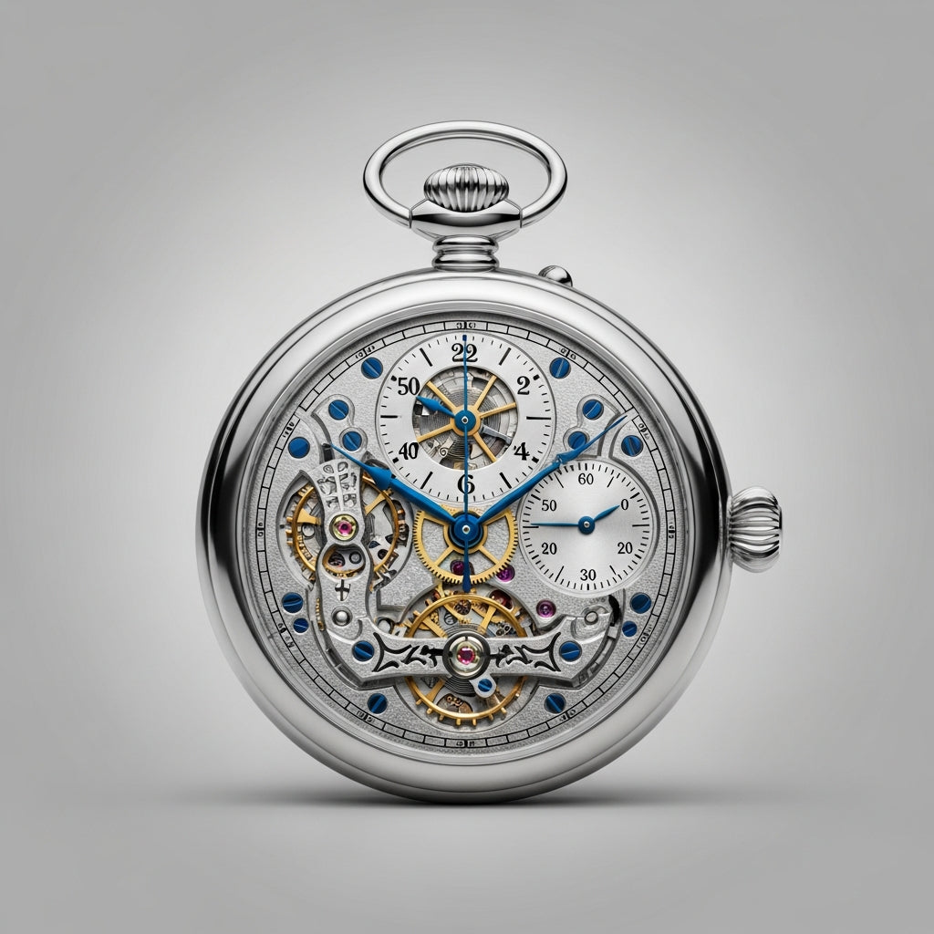 Montre gousset à complications, cadran complexe et finition or - Collection Complications - Gousset Heritage.