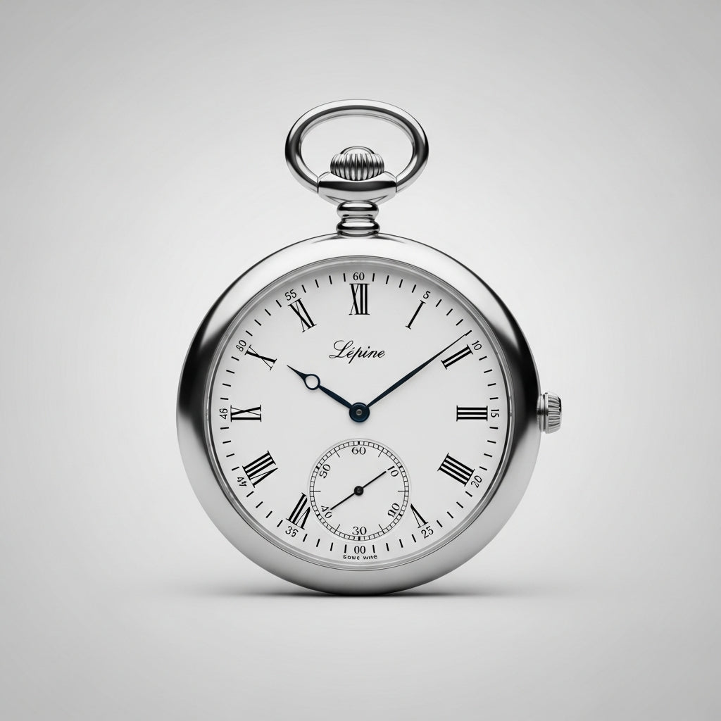 Montre gousset Quartz classique en acier poli, cadran blanc - Les Quartz Précision - Gousset Heritage