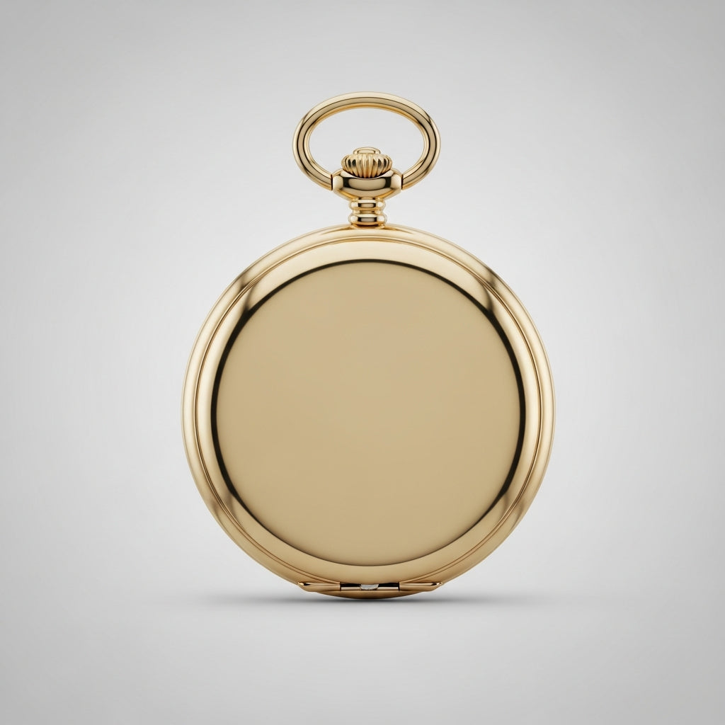 Montre gousset mécanique dorée polie, cadran blanc élégant - Sélection Saint-Valentin - Gousset Heritage