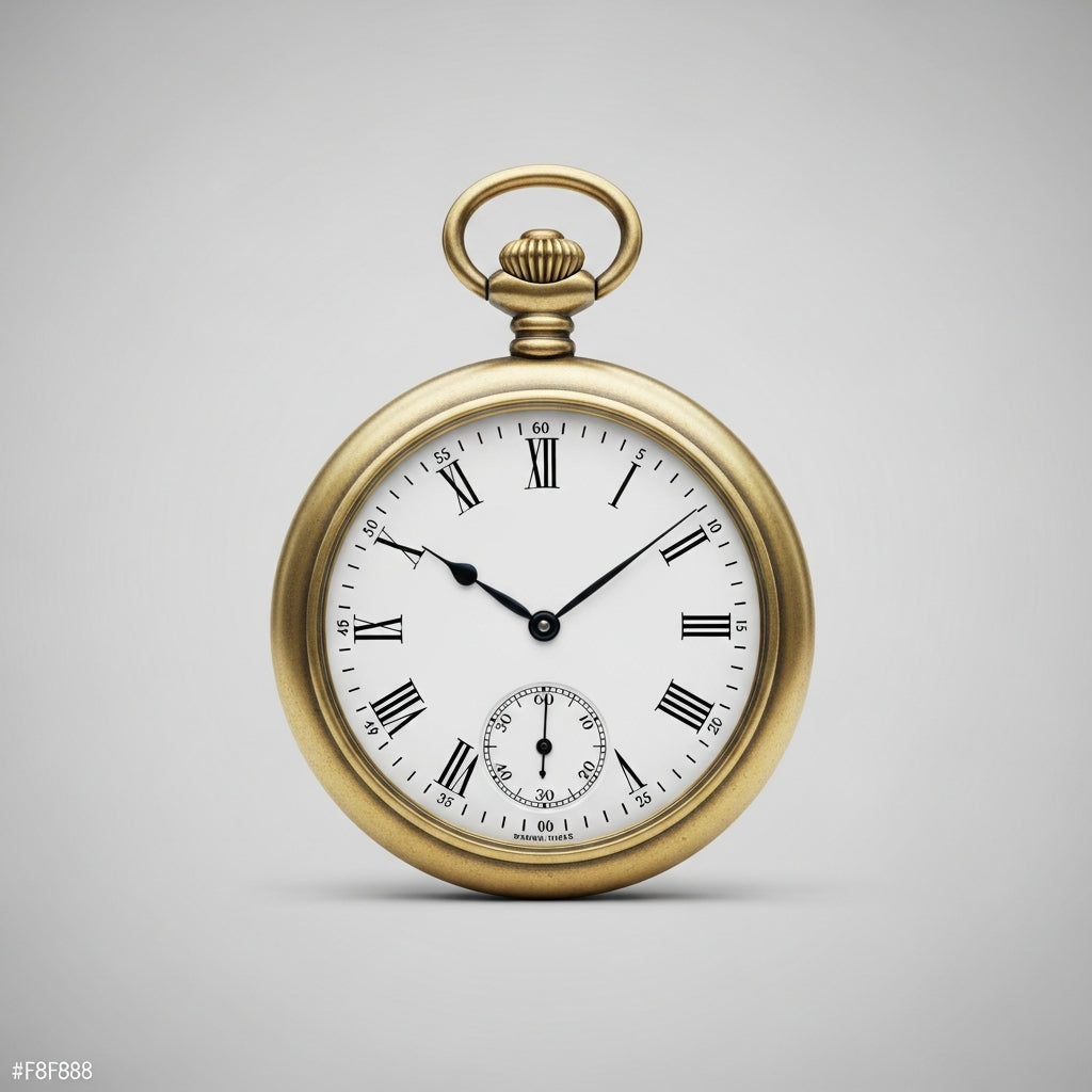 Montre gousset vintage en laiton poli, cadran blanc - L'Élégance Vintage - Gousset Heritage