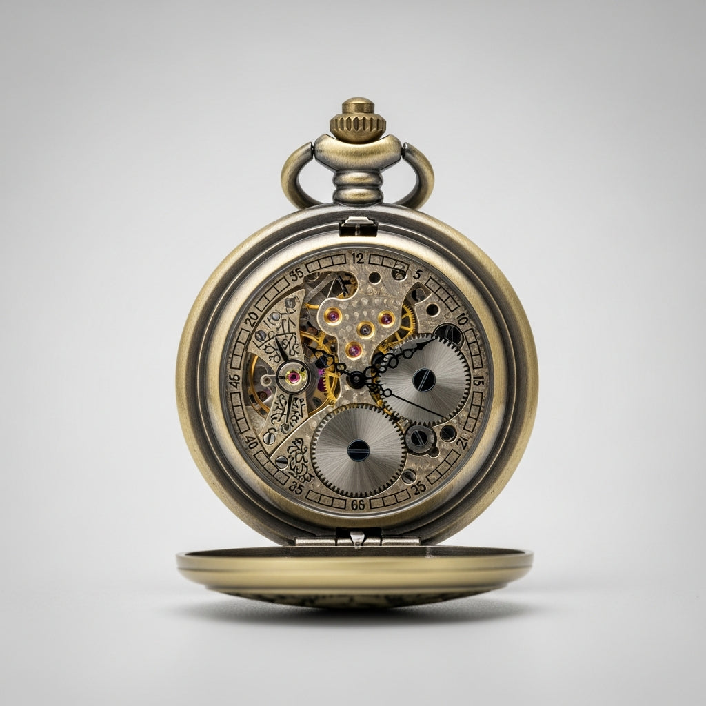 Montre gousset mécanique en bronze poli avec couronne Lépine - Le Bronze Antique - Gousset Heritage