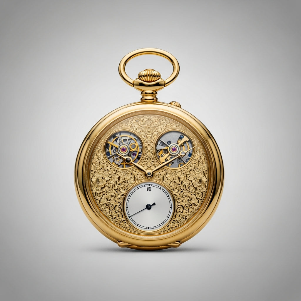 Montre gousset Demi-Chasseur or poli, couvercle ajouré - Double Demi-Chasseur - Gousset Heritage