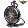 Automatique Néo-Victorian - Montre Gousset Squelette Chasseur Noir - Vue 2 - Gousset-heritage