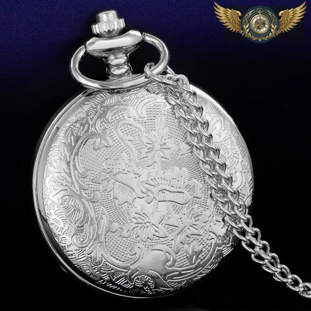 Céleste Nocturne | Montre Sautoir Filigrane Argenté Quartz - Vue 8 - Gousset-heritage