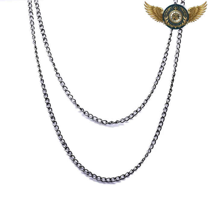 Chaîne Sautoir Héritage 80cm Maille Forçat Acier Inoxydable - Noir - Gousset-heritage