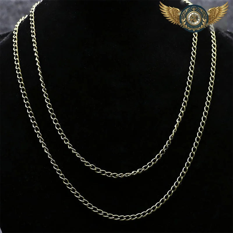 Chaîne Sautoir Héritage 80cm Maille Forçat Acier Inoxydable - Vue 8 - Gousset-heritage