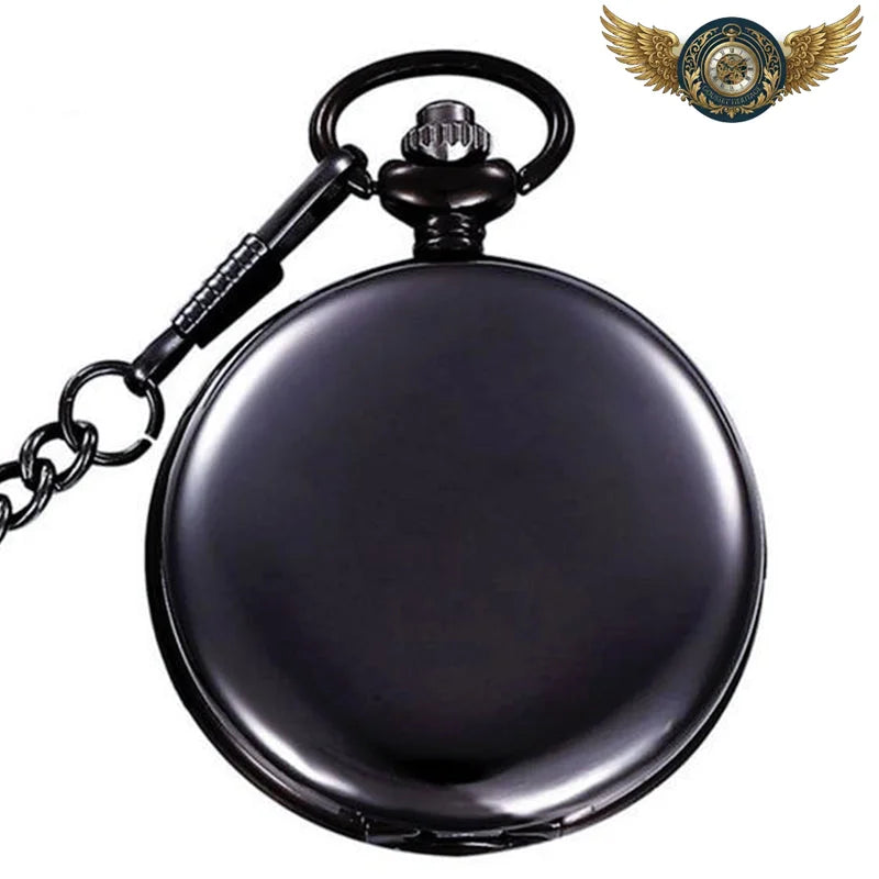 Classique Minimaliste - Montre de Poche Boîtier Chasseur Quartz - Noir - Gousset-heritage