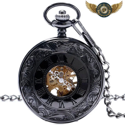 Acheter Dark Dandy - Montre Gousset Squelette Noir Demi-Chasseur - Gousset-heritage