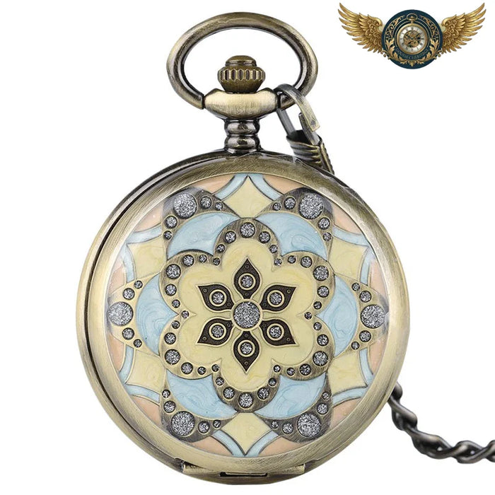 Éclat Art Nouveau - Montre Gousset Mécanique Chasseur Cristal - Vue 1 - Gousset-heritage