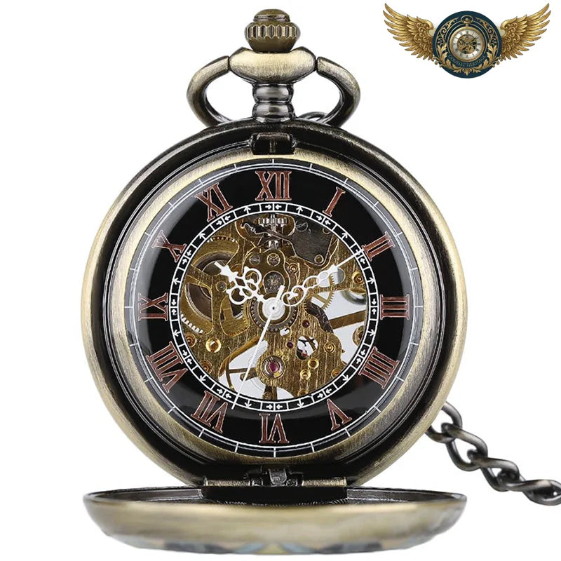 Éclat Art Nouveau - Montre Gousset Mécanique Chasseur Cristal