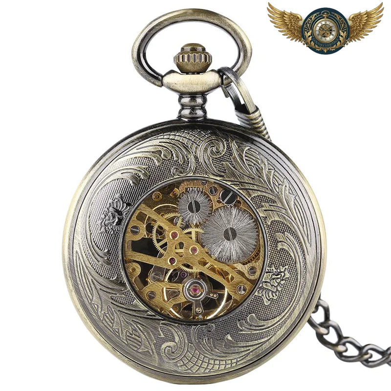 Éclat Art Nouveau - Montre Gousset Mécanique Chasseur Cristal - Vue 3 - Gousset-heritage