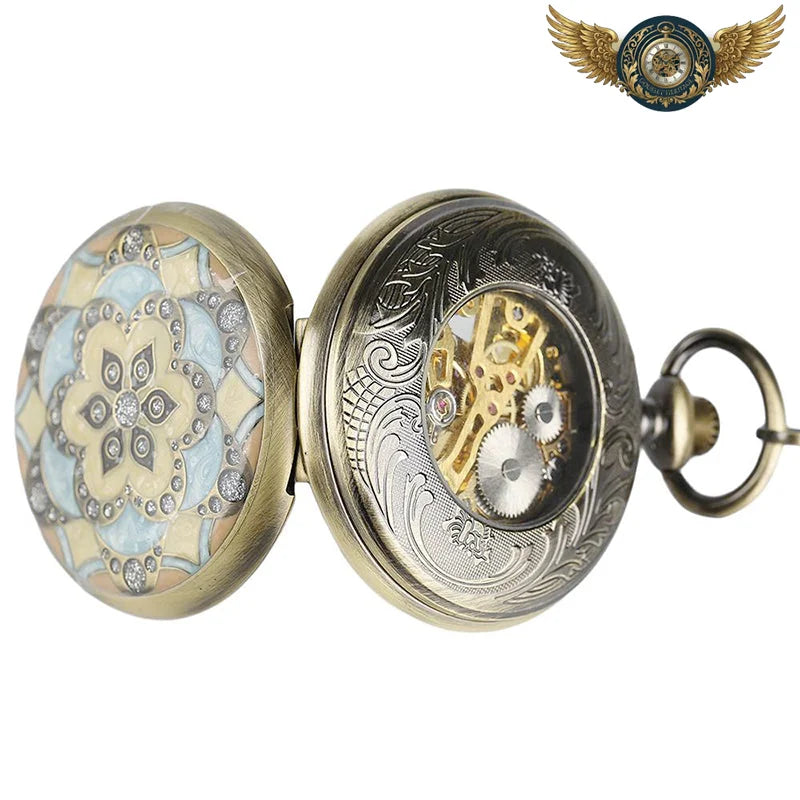 Éclat Art Nouveau - Montre Gousset Mécanique Chasseur Cristal - Vue 5 - Gousset-heritage