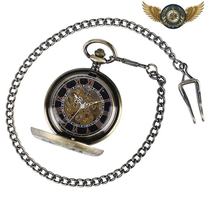 Éclat Art Nouveau - Montre Gousset Mécanique Chasseur Cristal - Vue 6 - Gousset-heritage