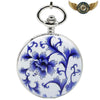 Florentin - Montre Gousset Squelette Mécanique Porcelaine Bleue - Vue 3 - Gousset-heritage
