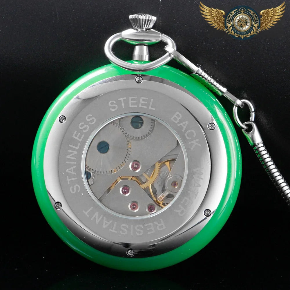 Garde-temps Automatique Dandy - Bicolore Vert Émeraude 55mm - Vue 5 - Gousset-heritage