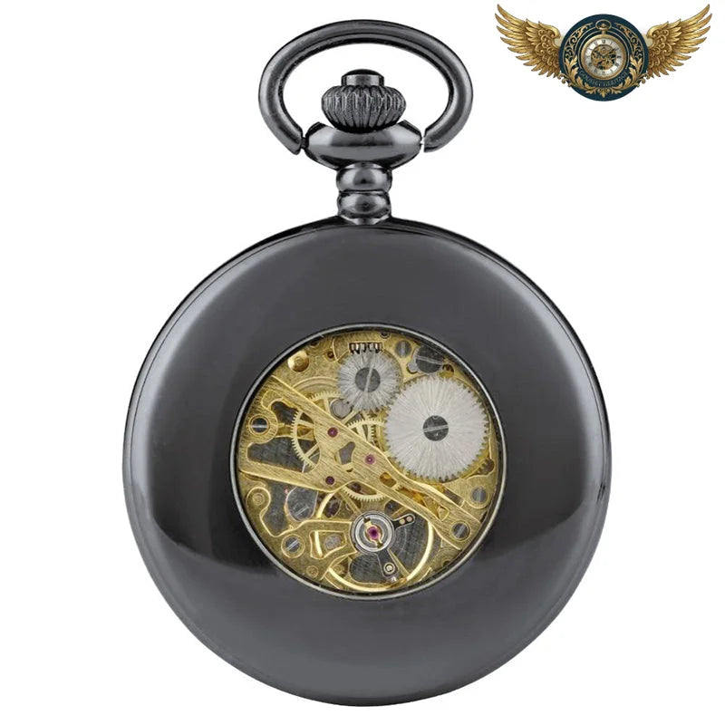 Garde-temps Néo-Dandy - Montre mécanique Demi Chasseur Noire - Vue 3 - Gousset-heritage