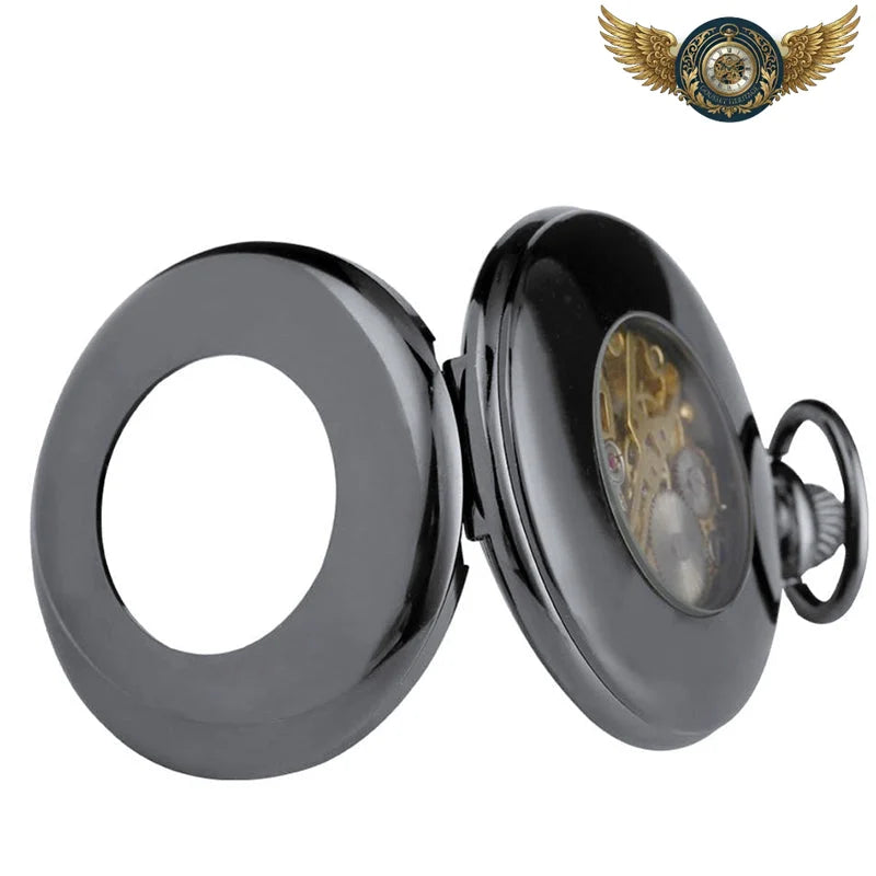 Garde-temps Néo-Dandy - Montre mécanique Demi Chasseur Noire - Vue 4 - Gousset-heritage