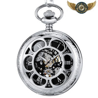 Garde-temps Néo-Victorien - Demi-Chasseur Squelette Mécanique - modèle Argent - Gousset-heritage