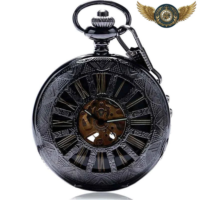 Gentleman Mécanicien - Gousset Demi-Chasseur Squelette Noir Or - Vue 1 - Gousset-heritage