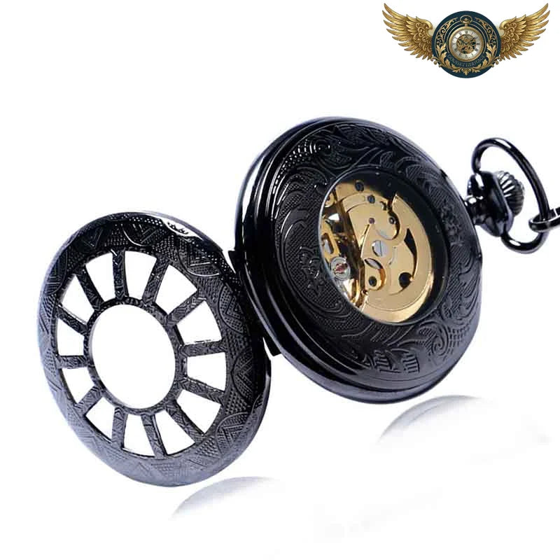 Gentleman Mécanicien - Gousset Demi-Chasseur Squelette Noir Or - Vue 5 - Gousset-heritage