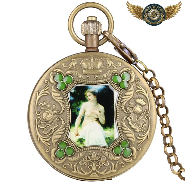Gousset Néo-Victorien Bronze Double Savonnette Open Heart - Vue 1 - Gousset-heritage
