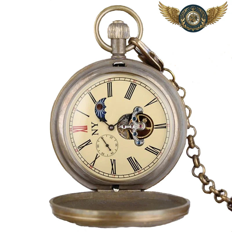 Gousset Néo-Victorien Bronze Double Savonnette Open Heart - Vue 2 - Gousset-heritage