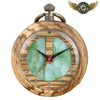 Gousset Organique - Bois Nervuré & Cadran Vert Émeraude Quartz - Vue 1 - Gousset-heritage