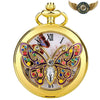Gousset Pendentif Art Nouveau | Demi-Chasseur Doré Émail - Papillon - Gousset-heritage