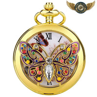 Gousset Pendentif Art Nouveau | Demi-Chasseur Doré Émail - Gousset-heritage