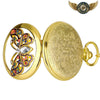 Gousset Pendentif Art Nouveau | Demi-Chasseur Doré Émail - Vue 3 - Gousset-heritage
