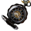 Gousset Steampunk Noir - Montre Mécanique Squelette Rosace Gravée - Vue 4 - Gousset-heritage