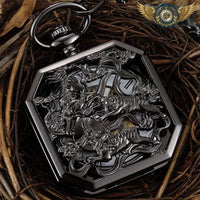 L'Æther - Montre Gousset Mécanique Squelette Octogonale - modèle Noir - Gousset-heritage