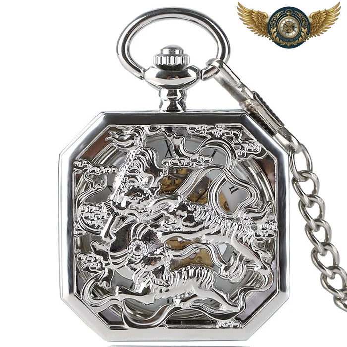L'Æther - Montre Gousset Mécanique Squelette Octogonale - Argent - Gousset-heritage