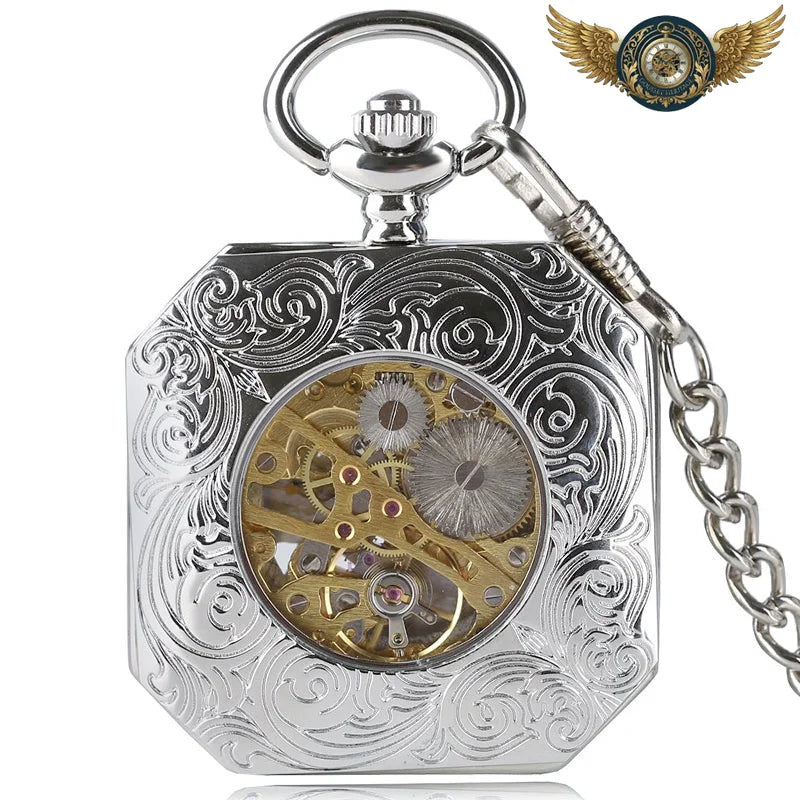 L'Æther - Montre Gousset Mécanique Squelette Octogonale - Vue 3 - Gousset-heritage