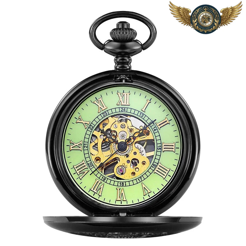 L'Absolu Minuit - Montre Gousset Mécanique Chasseur Noir
