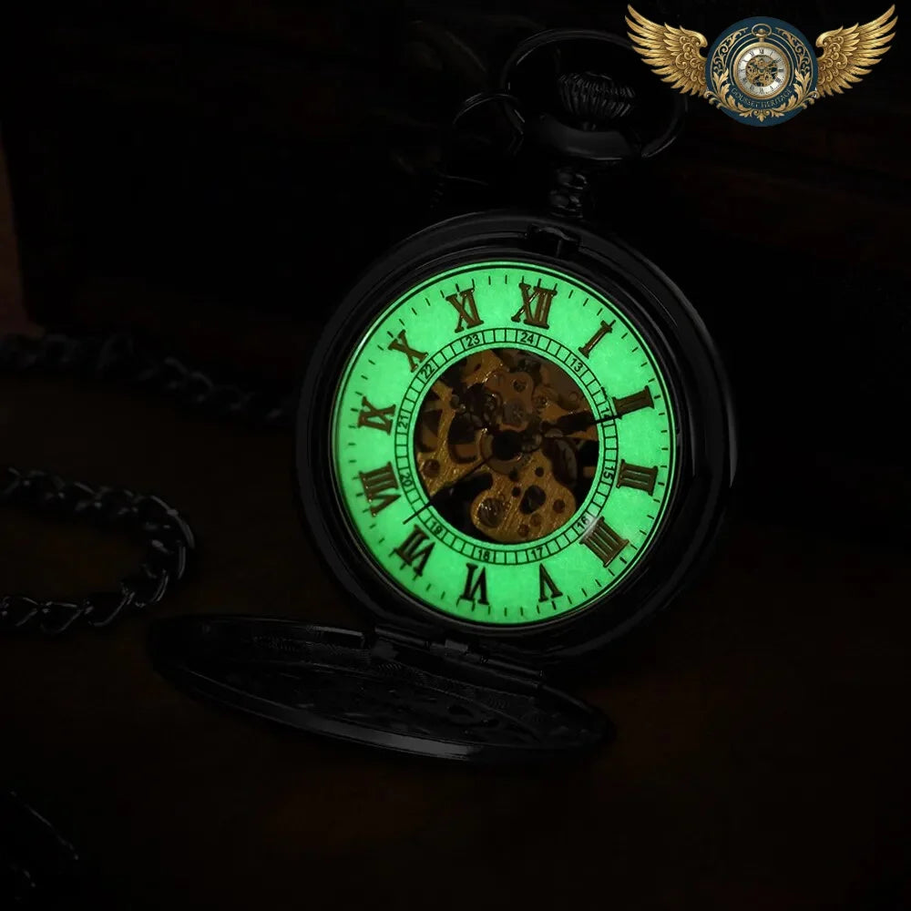 L'Absolu Minuit - Montre Gousset Mécanique Chasseur Noir - Vue 5 - Gousset-heritage