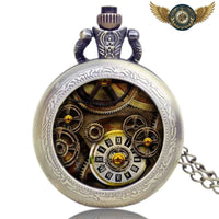 L'Aéronaute - Montre Gousset Steampunk Quartz Rouages Apparents - Gousset-heritage