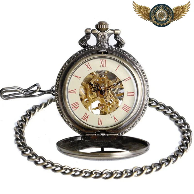 L'Aéronef - Montre Gousset Mécanique Bronze Gravures Ajourées - Vue 5 - Gousset-heritage