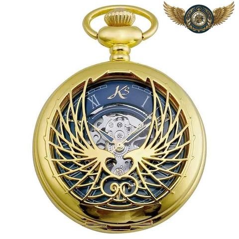 L'Aigle Impérial - Montre Gousset Mécanique Squelette Or - Vue 1 - Gousset-heritage