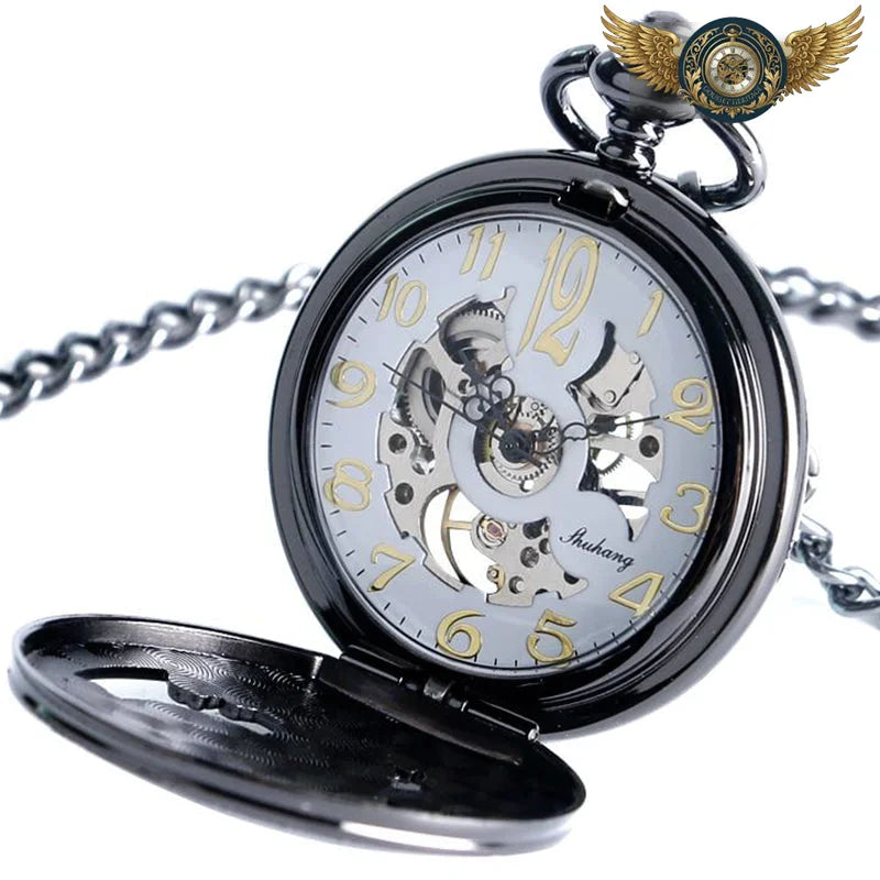 L'Aigle Noir - Montre Gousset Mécanique Chasseur Gravé 3D - Vue 2 - Gousset-heritage