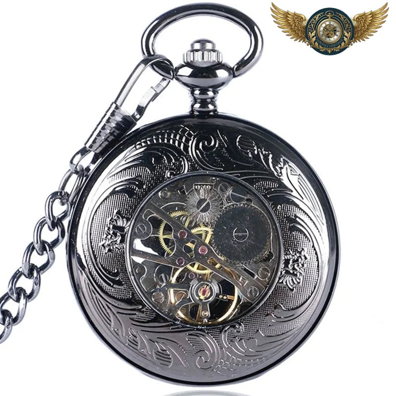 L'Aigle Noir - Montre Gousset Mécanique Chasseur Gravé 3D - Vue 4 - Gousset-heritage