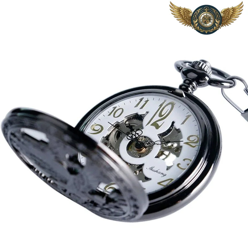 L'Aigle Noir - Montre Gousset Mécanique Chasseur Gravé 3D - Vue 5 - Gousset-heritage