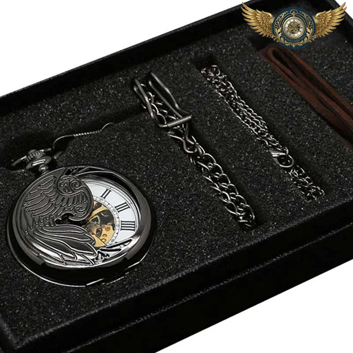 L'Aigle Noir | Montre Gousset Demi-Chasseur Squelette Manuel - Vue 1 - Gousset-heritage