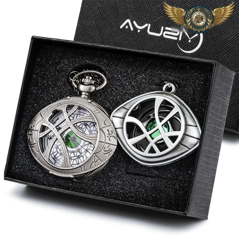 L'Alchimiste - Montre Gousset Bronze Quartz Demi-Chasseur Ajouré - Argent - Gousset-heritage