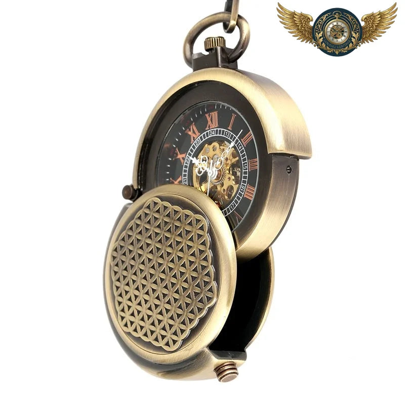 L'Alchimiste - Montre Gousset Mécanique Chasseur Bronze Antique - Vue 2 - Gousset-heritage