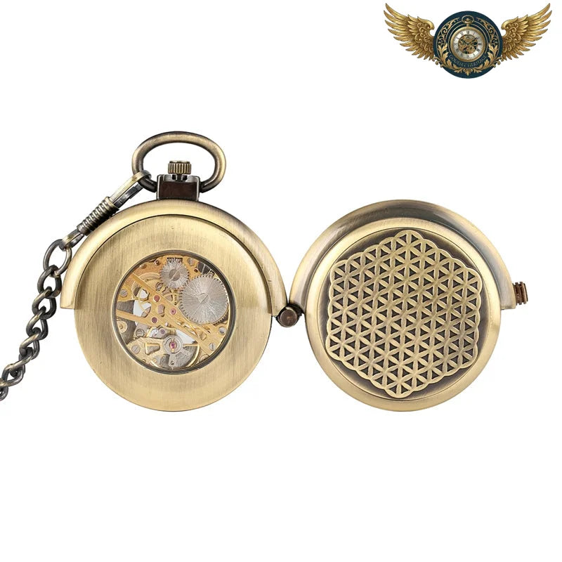 L'Alchimiste - Montre Gousset Mécanique Chasseur Bronze Antique - Vue 3 - Gousset-heritage