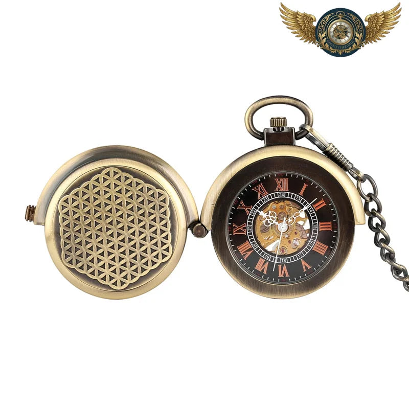 L'Alchimiste - Montre Gousset Mécanique Chasseur Bronze Antique - Vue 4 - Gousset-heritage