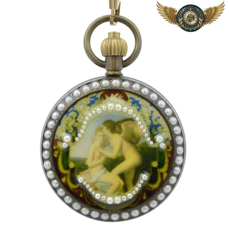 L'Allégorie - Montre Gousset Chasseur Mécanique Bronze Nacre - Vue 2 - Gousset-heritage