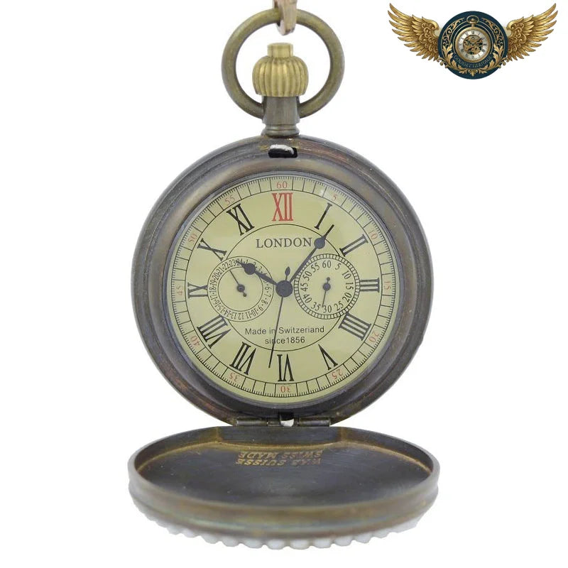 L'Allégorie - Montre Gousset Chasseur Mécanique Bronze Nacre - Vue 3 - Gousset-heritage