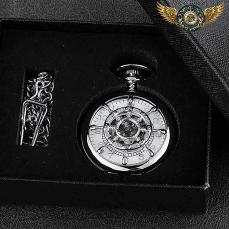 L'Amiral - Montre Gousset Double Chasseur Mécanique Bronze - Argent - Gousset-heritage